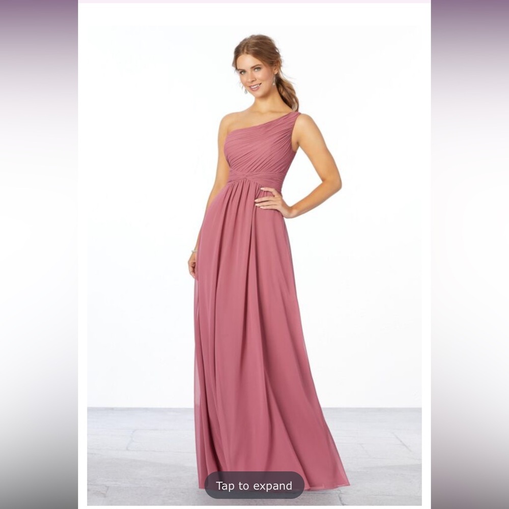 Mori Lee 21662 One Shoulder Bridesmaid Dress in color Sage